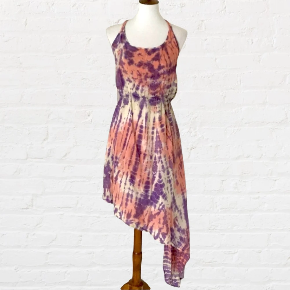 Pastel Tie Dye Strappy Back Asymmetrical Dress XS - Blu Moon Revolve